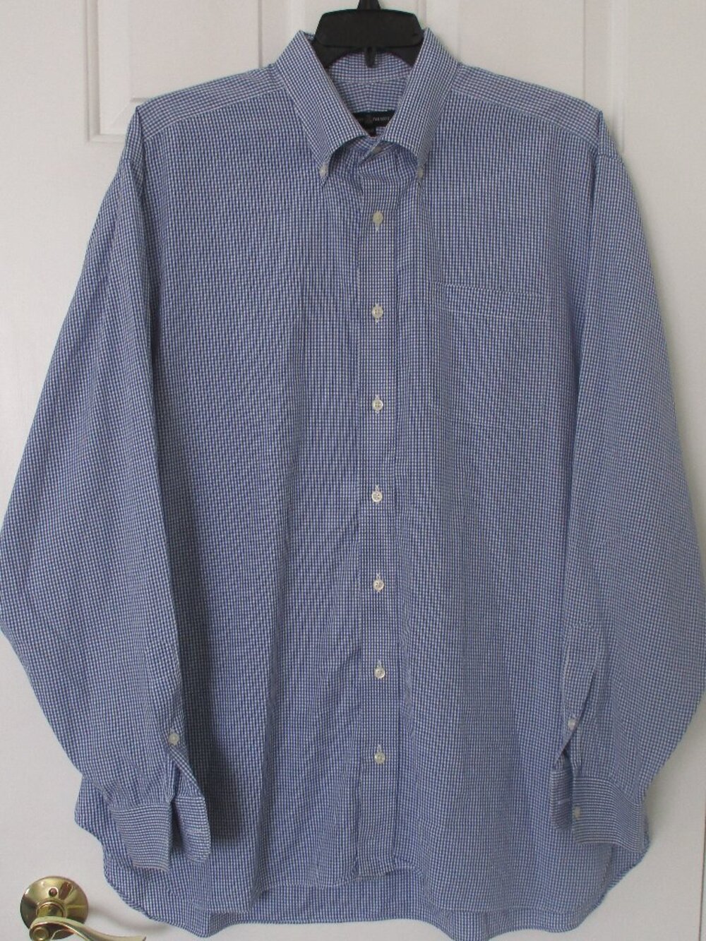 Robert Talbott Mens L/S Blue Cotton Button-down Dress Shirt - Size 17/37*